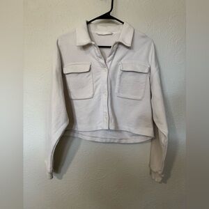 Alo Yoga Renown Cropped Button Up Pullover Size M